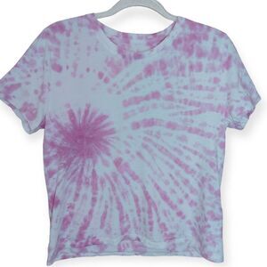 Everlane Women's Size S Pastel Light Lilac White tie Dye Print Short Sleeve Tee